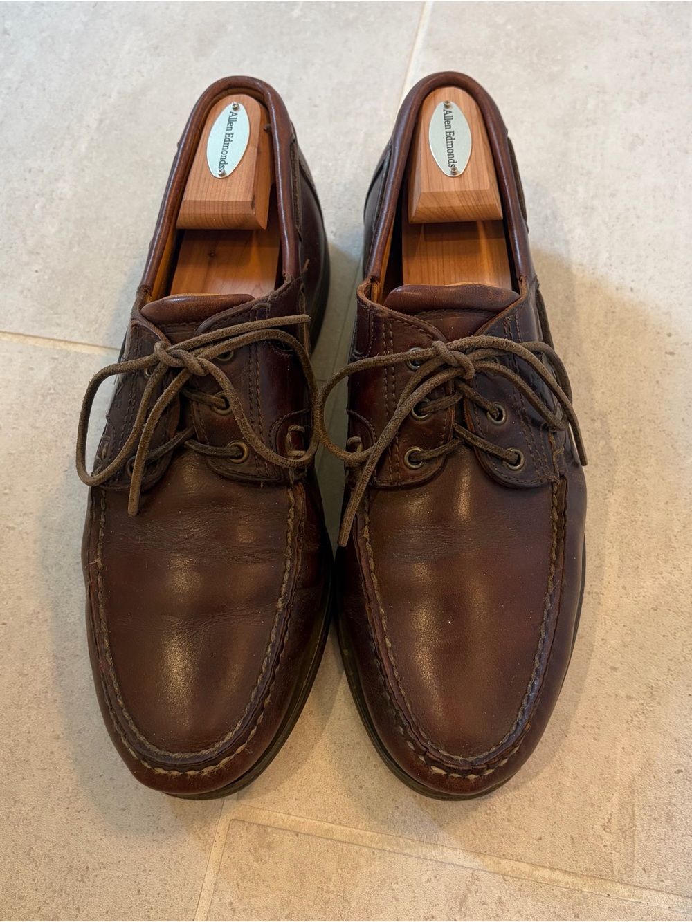 Allen Edmonds Brown Leather Key Largo Boat Shoes